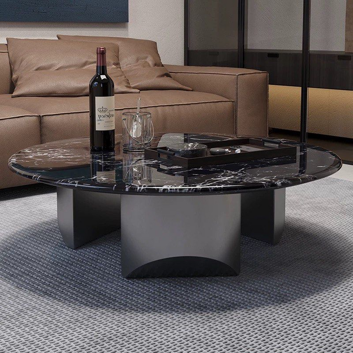 BARNETT Modern Marble Round Coffee Table - Radical Homes Singapore