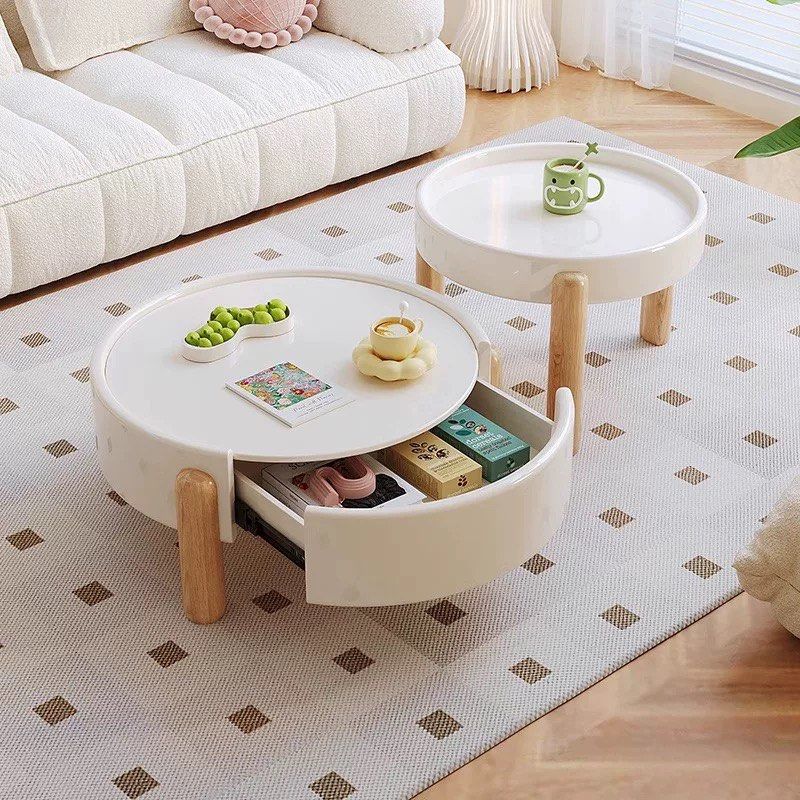 ETHAN Japandi Solid Wood Round Coffee Table - Cassa Haus Singapore