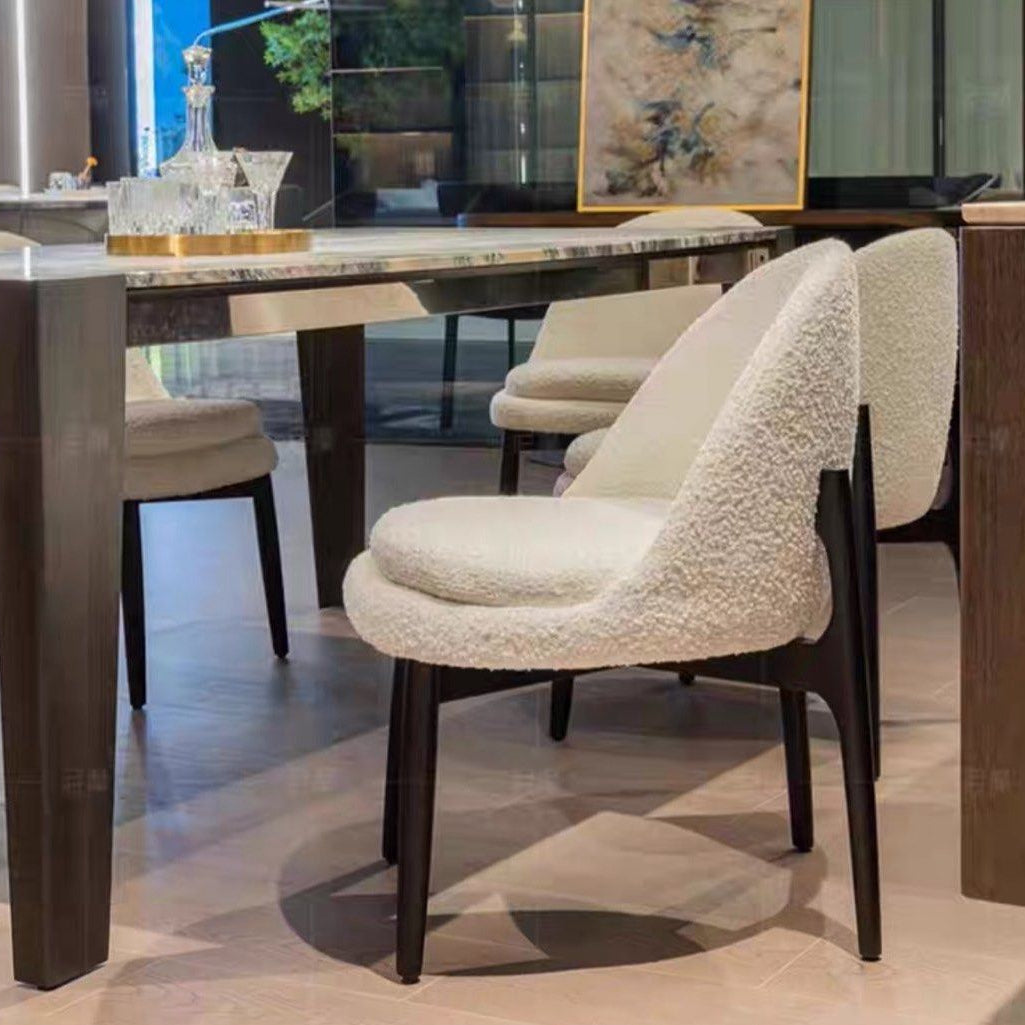 SKYDON Modern Boucle Dining Chair - Radical Homes Singapore
