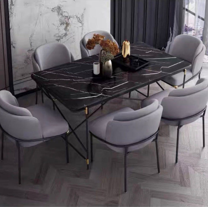 HOLYFIELD Industrial Marble Dining Table - Radical Homes Singapore