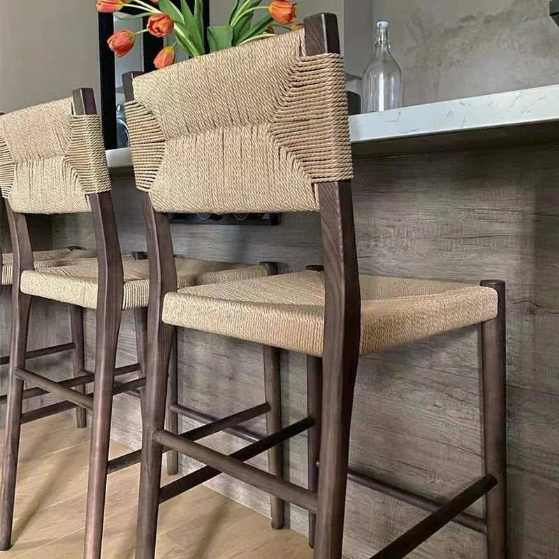 KEVAE Rustic Rattan Bar Stool - Radical Homes Singapore