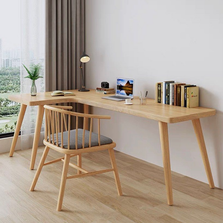HURLEY Curved Solid Wood Study Desk - Radical Homes Singapore