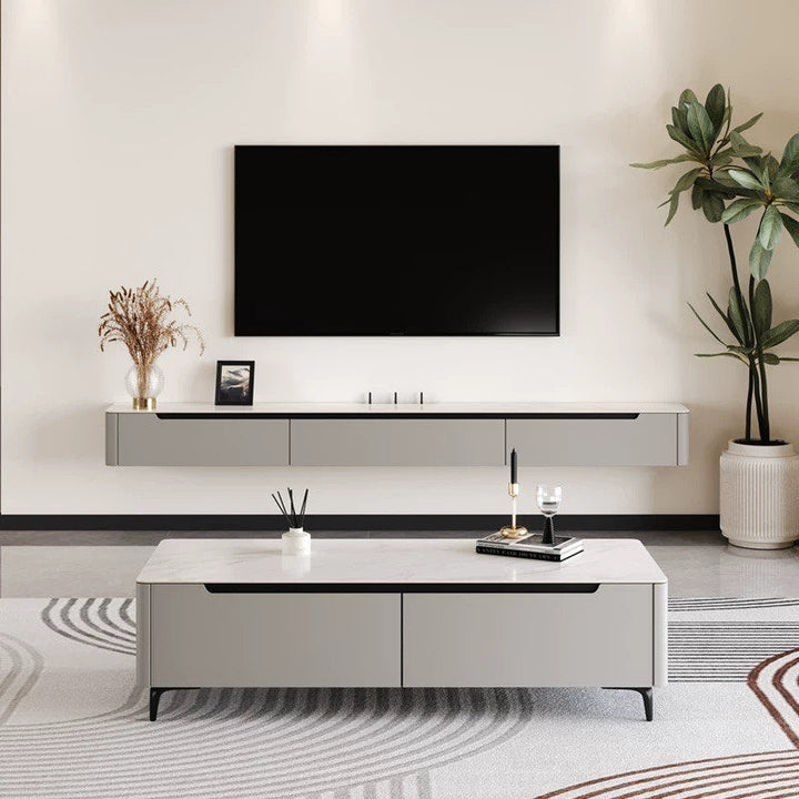 RUSO Modern Sintered Stone Floating TV Console - Radical Homes Singapore