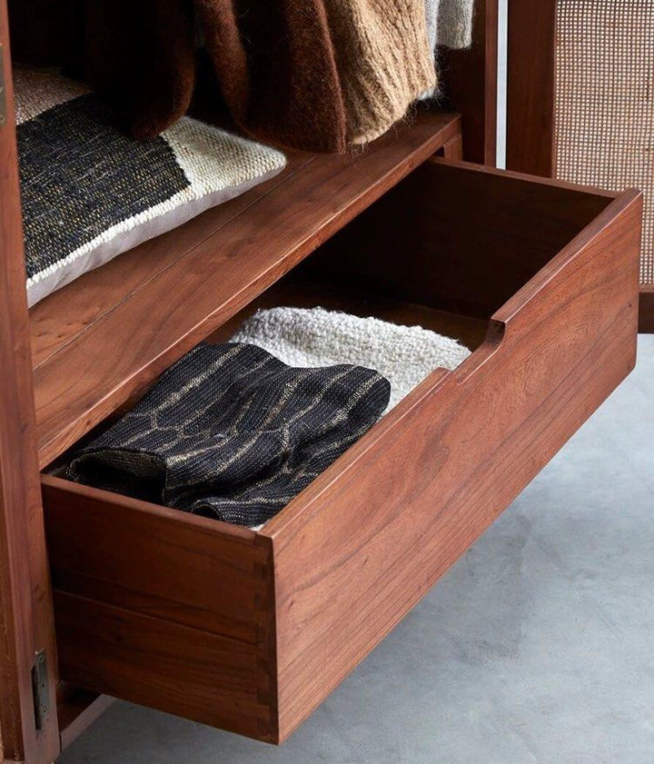 MOKIRA Rustic Rattan Wardrobe - Cassa Haus Singapore