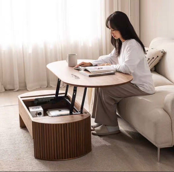 VALENO Extendable Walnut Coffee Table - Cassa Haus Singapore