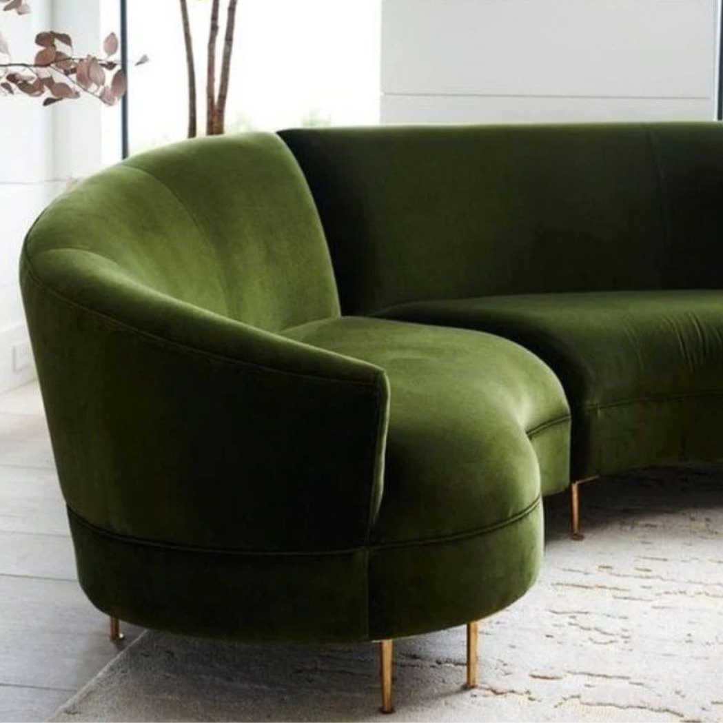 AMARISQUE Modern Curve Velvet Sofa - Cassa Haus Singapore