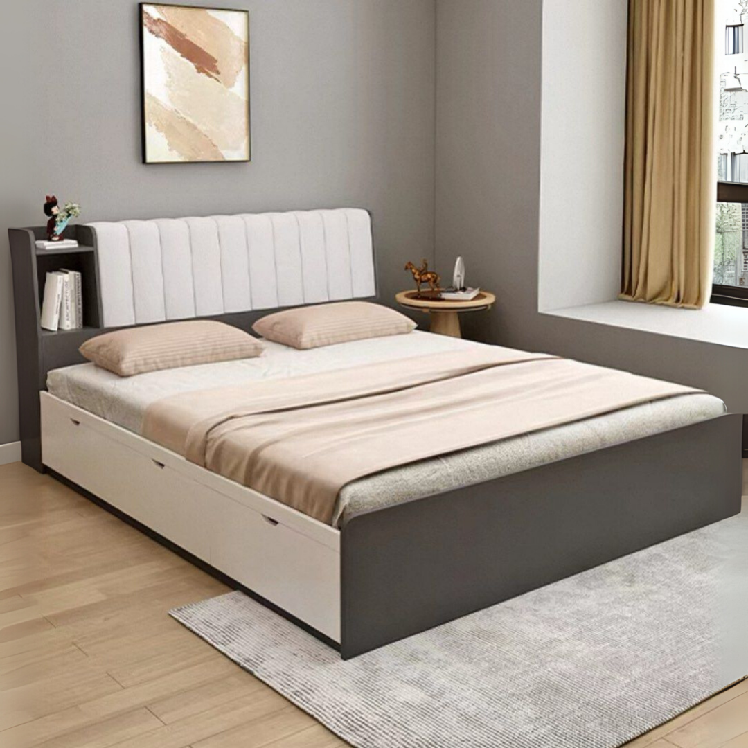 RAEN Modern Solid Wood Storage Bedframe - Radical Homes Singapore
