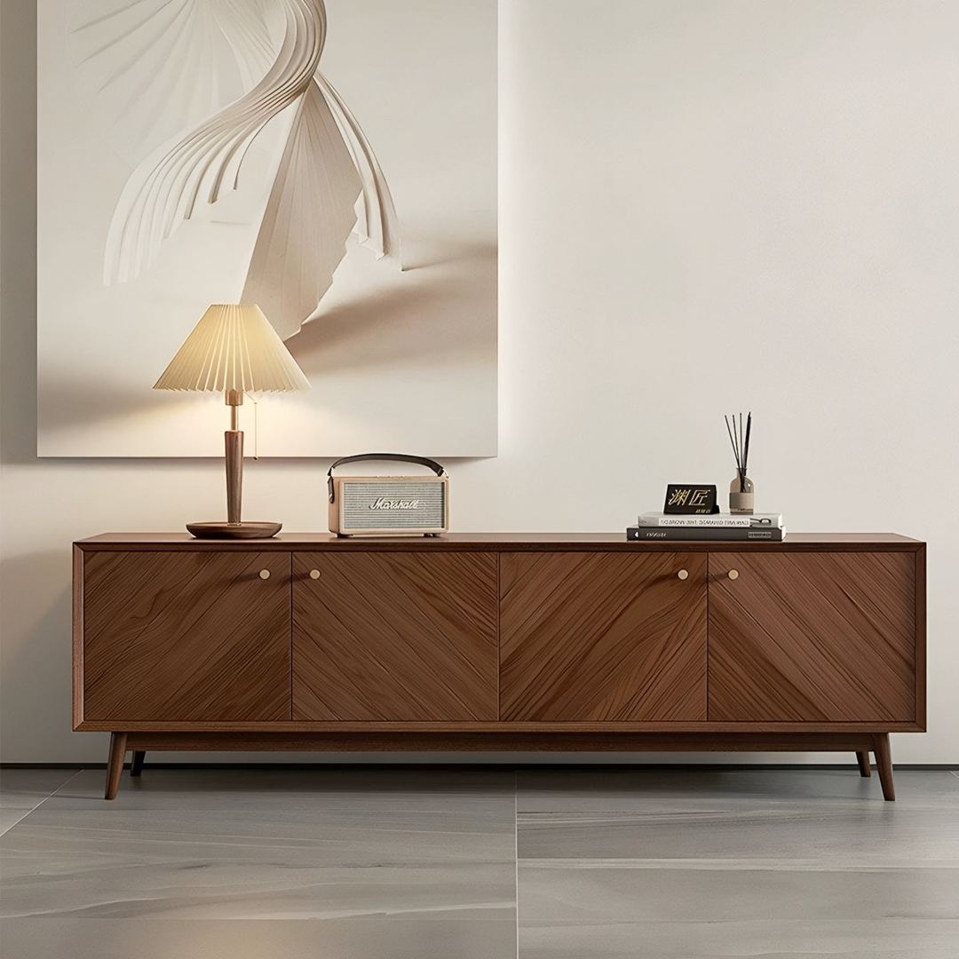 SHIMEL Modern Herringbone TV Console - Radical Homes Singapore
