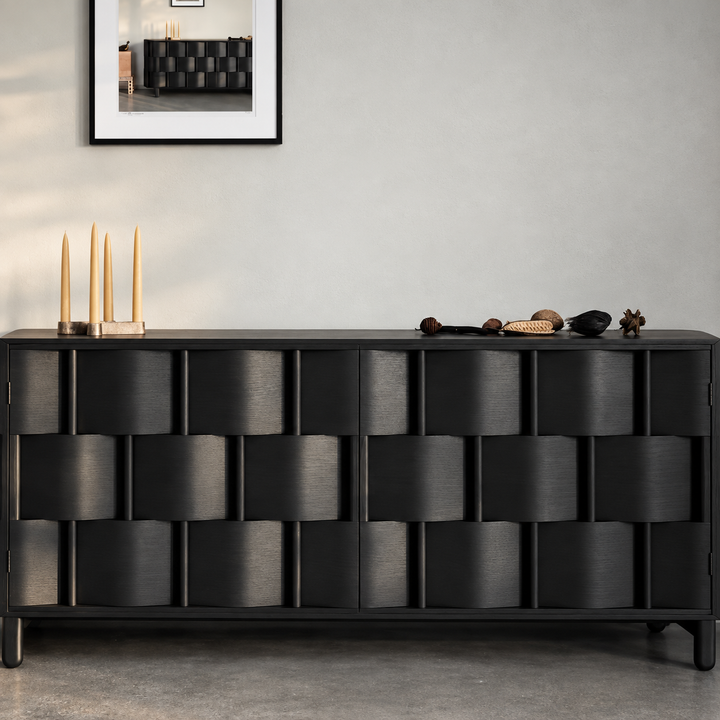 WEAVECRAFT Modern Solid Wood Sideboard