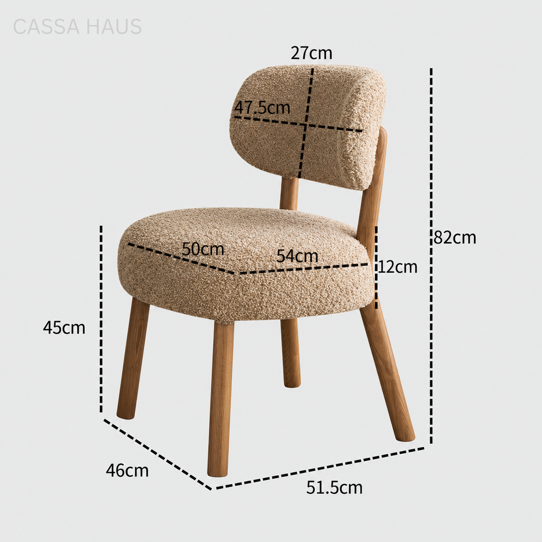 LECLER Modern Boucle Dining Chair - Cassa Haus Singapore