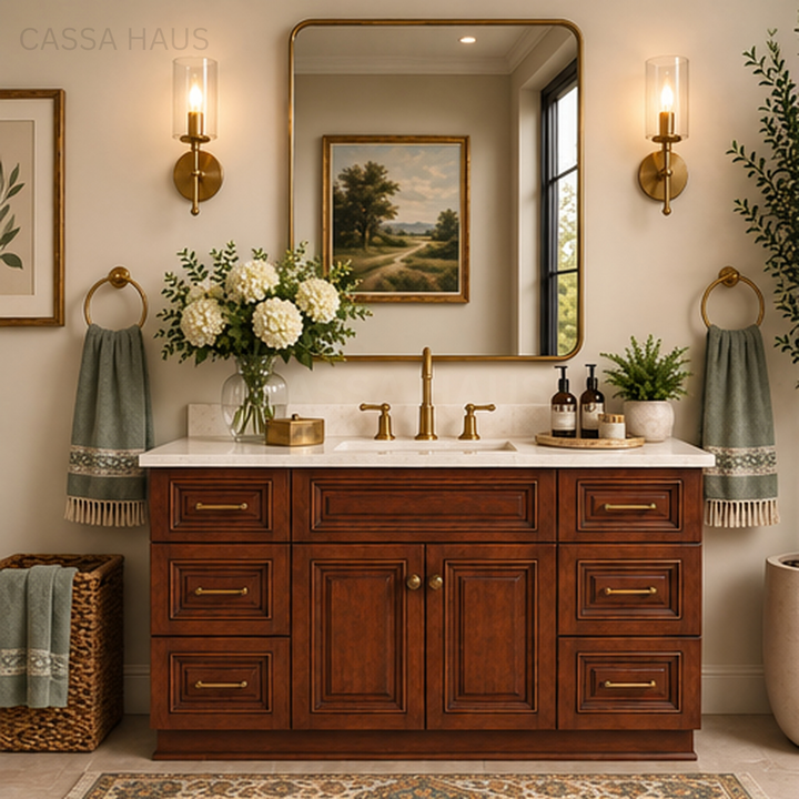 GEORGIN American Vintage Solid Wood Bathroom Vanity Set - Cassa Haus Singapore