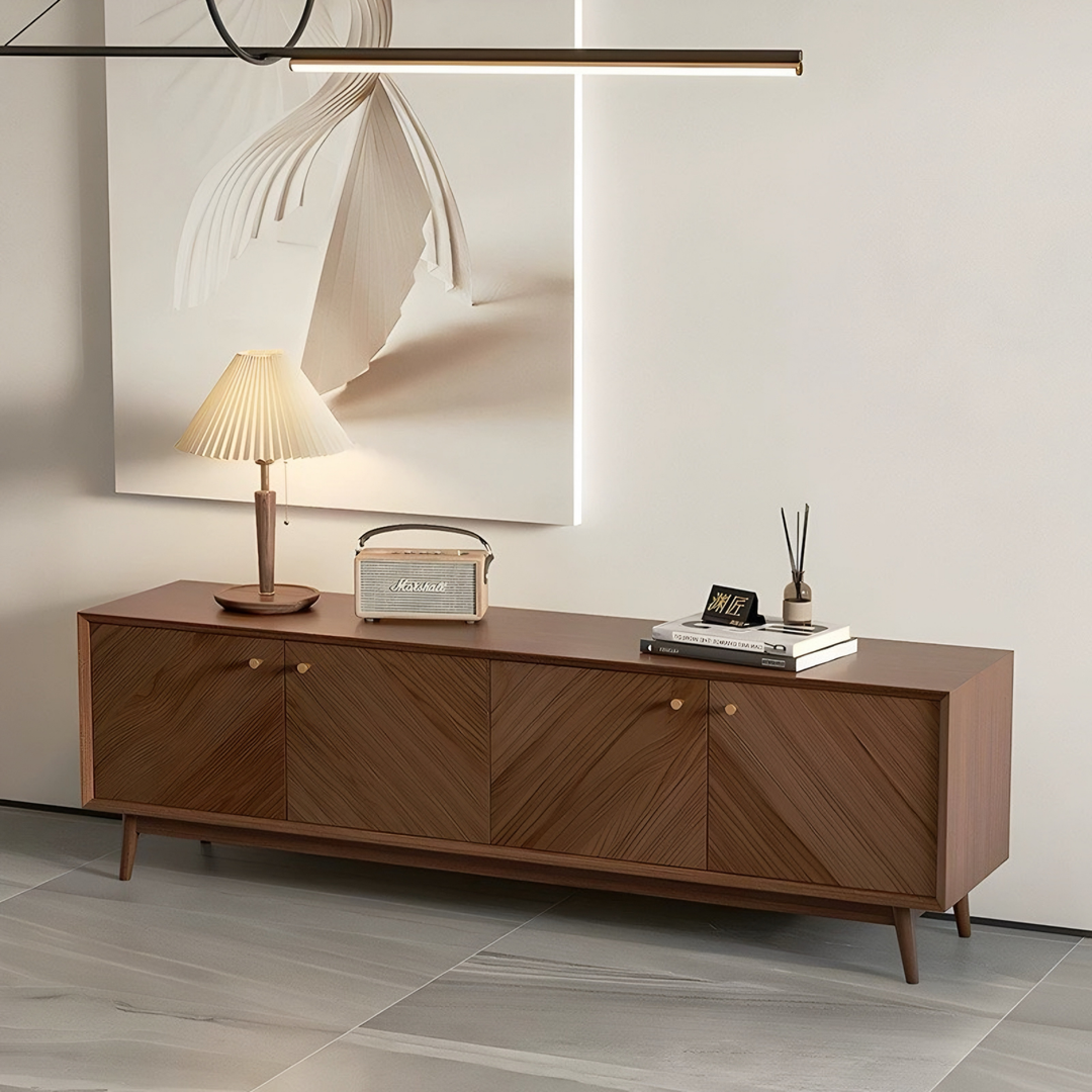 SHIMEL Modern Herringbone TV Console - Radical Homes Singapore