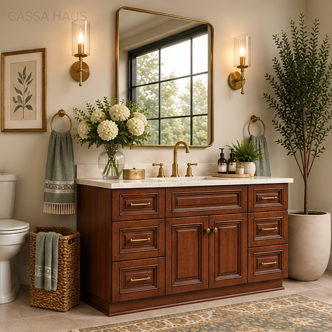 GEORGIN American Vintage Solid Wood Bathroom Vanity Set - Cassa Haus Singapore