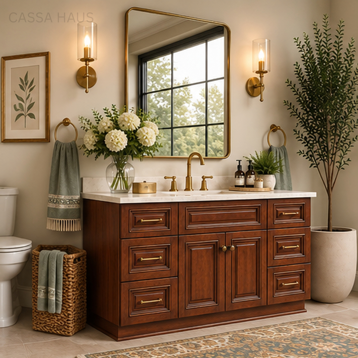 GEORGIN American Vintage Solid Wood Bathroom Vanity Set - Cassa Haus Singapore