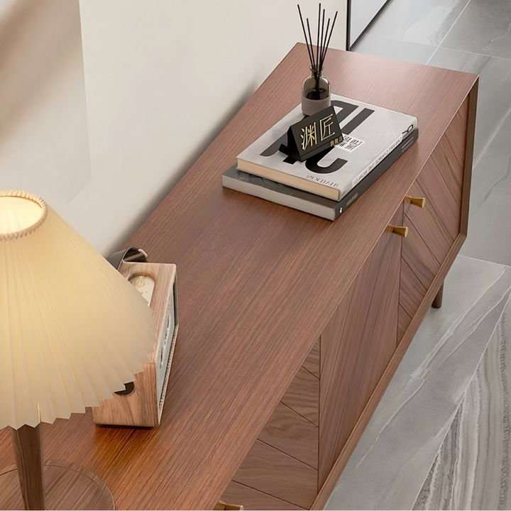 SHIMEL Modern Herringbone TV Console - Radical Homes Singapore