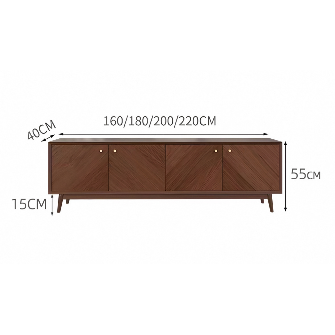 SHIMEL Modern Herringbone TV Console - Radical Homes Singapore