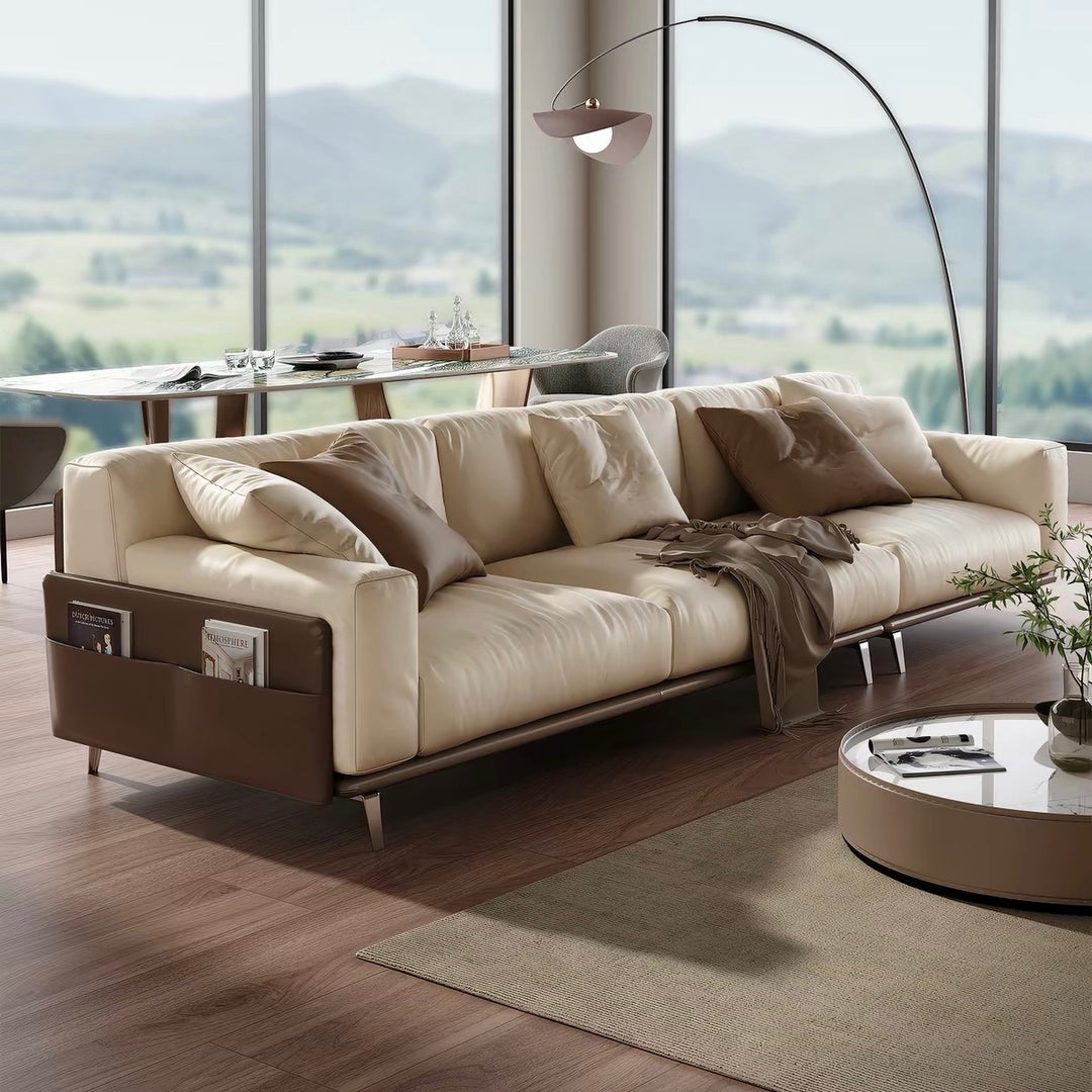CLOVEHARE Modern Leather Sofa