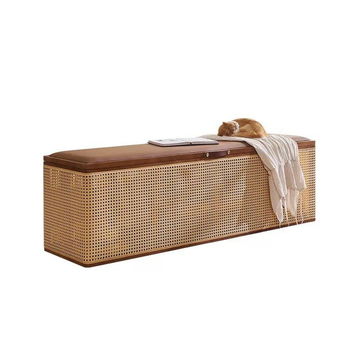 JELINA Rattan Bench With Storage - Radical Homes Singapore