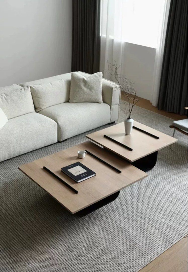 ZAVERO Modern Solid Wood Coffee Tables