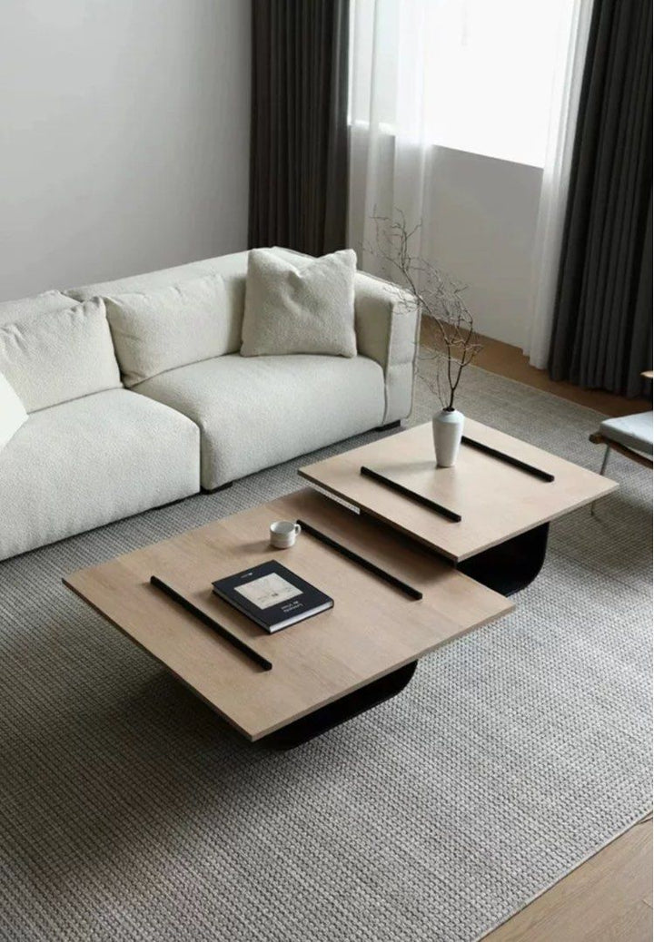 ZAVERO Modern Solid Wood Coffee Tables