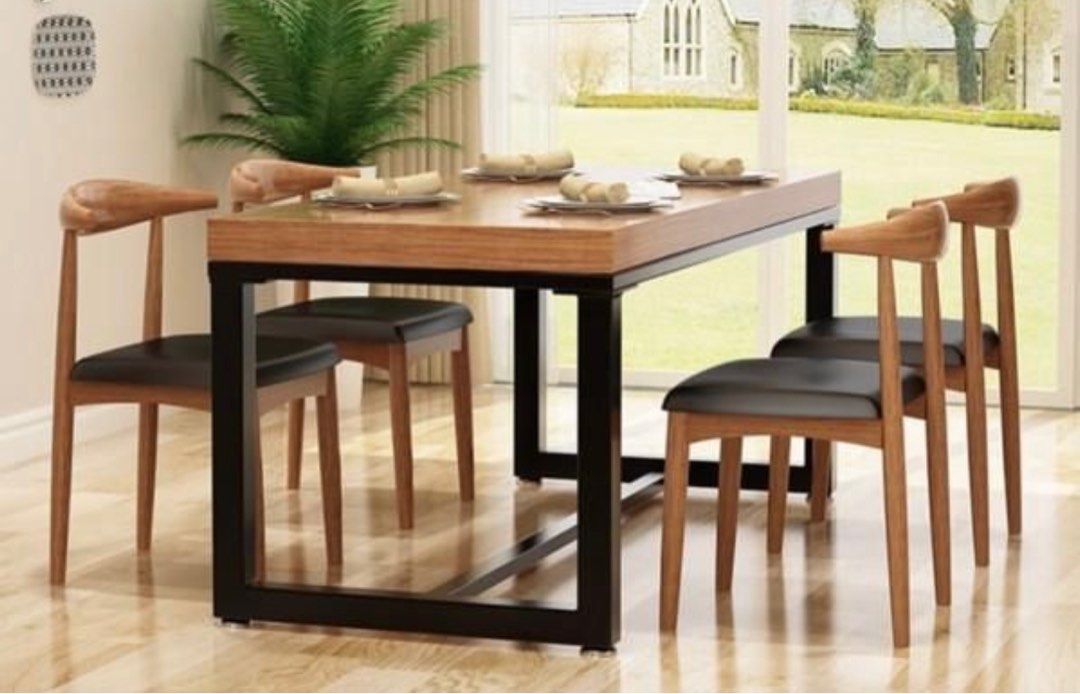 ELDEN Rustic Pine Wood Dining / Office Table - Radical Homes Singapore