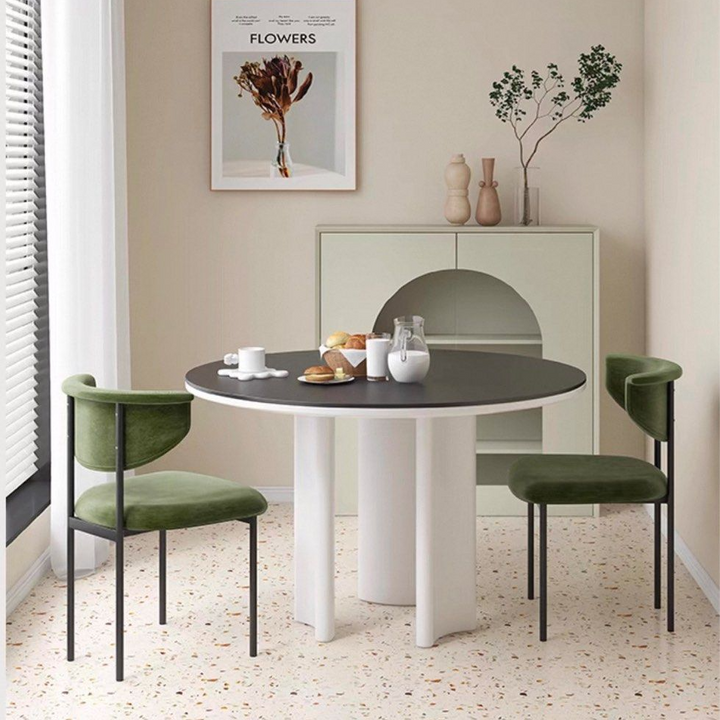 MYSA Modern Sintered Stone Round Dining Table - Radical Homes Singapore
