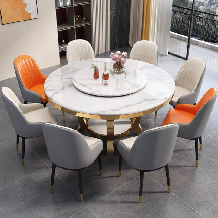 LUNETTE Modern Round Marble Dining Table - Cassa Haus Singapore