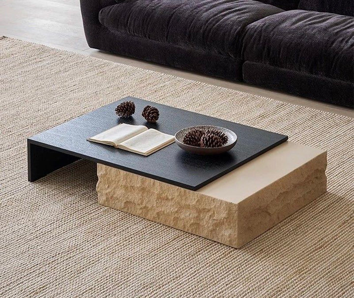 BLAKE Modern Travertine Coffee Table - Radical Homes Singapore