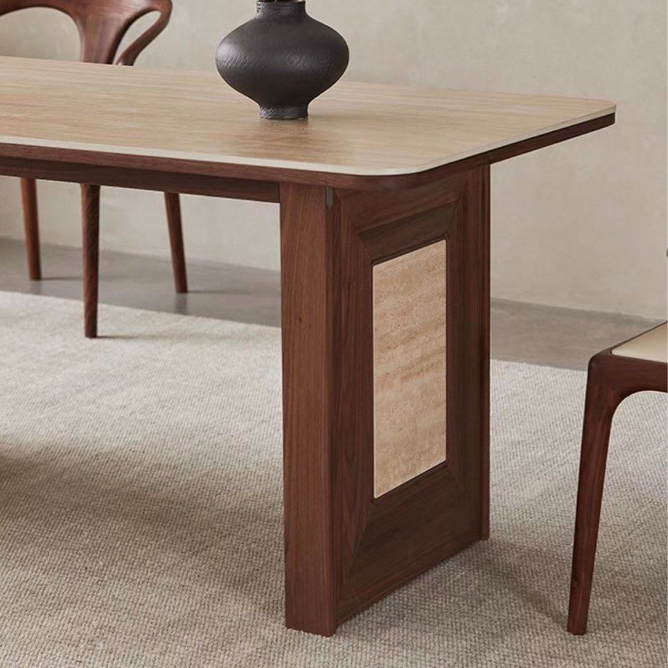 WADI Modern Travertine Dining Table - Radical Homes Singapore
