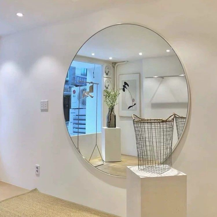 AFON Modern Stainless Steel Round Mirror - Radical Homes Singapore