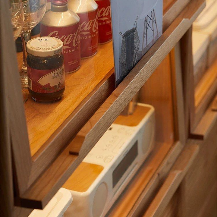 KAYLA Modern Cherry Wood Display Shelf - Radical Homes Singapore