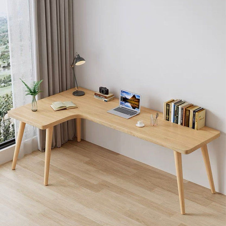 HURLEY Curved Solid Wood Study Desk - Radical Homes Singapore