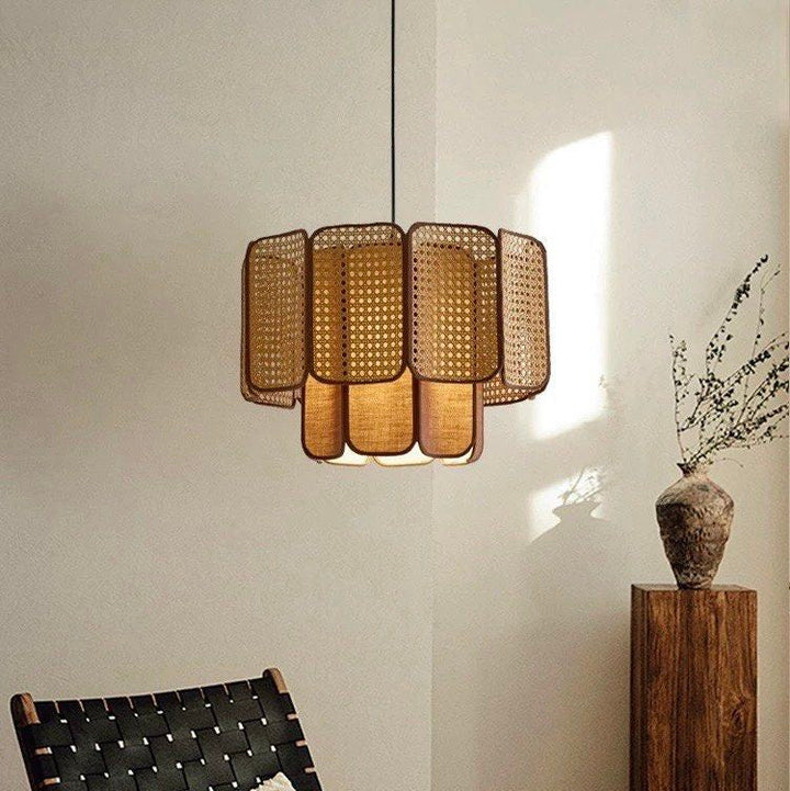 MONA Modern Rattan Ceiling Light - Radical Homes Singapore