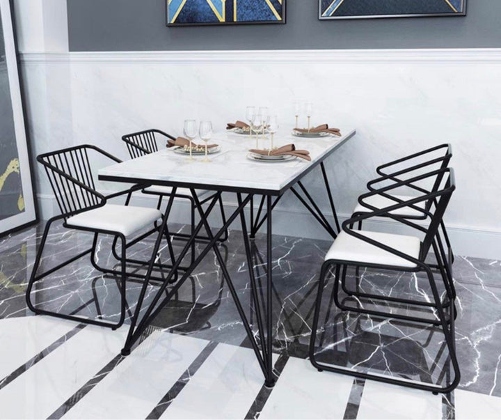 FALZON Modern Marble Dining Table & Chairs - Radical Homes Singapore