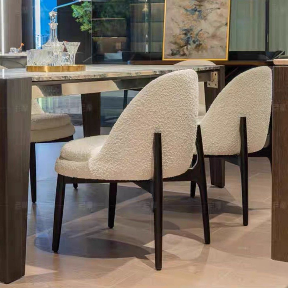 SKYDON Modern Boucle Dining Chair - Radical Homes Singapore