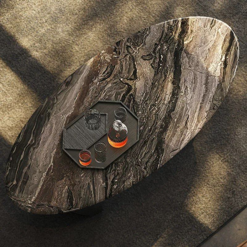 BARBOZA Modern Marble Oval Coffee Table - Radical Homes Singapore