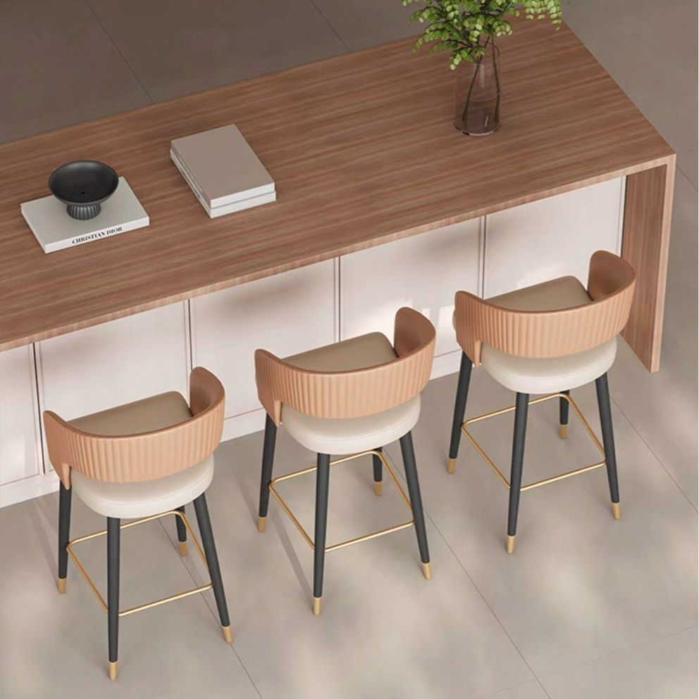 DAXTON Modern Leather Bar Stool - Cassa Haus Singapore