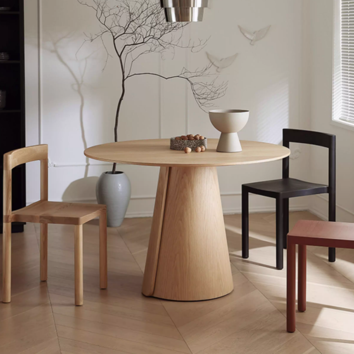 YISHE Solid Wood Round Dining Table - Radical Homes Singapore