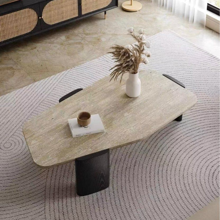 NARVON Modern Travertine Coffee Table - Cassa Haus Singapore