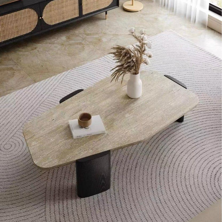 NARVON Modern Travertine Coffee Table - Cassa Haus Singapore