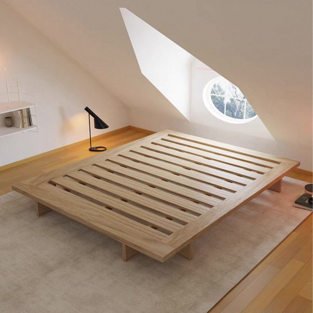 HAULE Japandi Solid Wood Platform Bedframe - Radical Homes Singapore