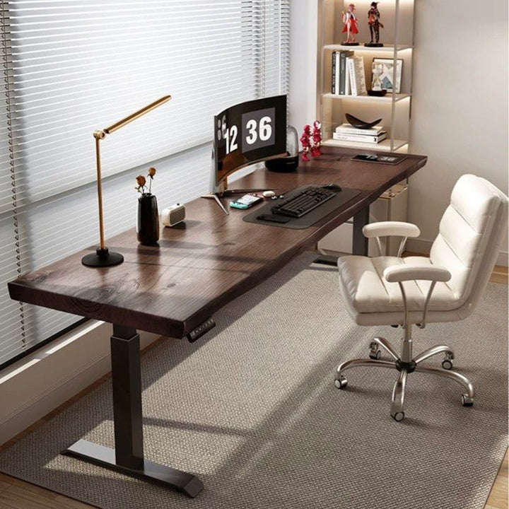 MELVIN Adjustable Solid Wood Office Table - Radical Homes Singapore