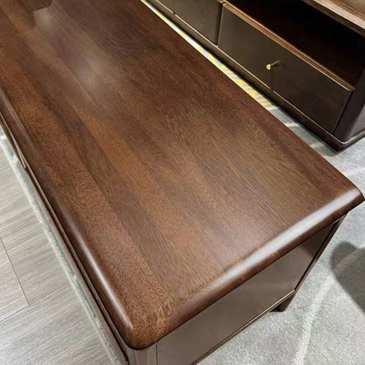 HAROL Modern Solid Walnut Wood TV Console - Radical Homes Singapore