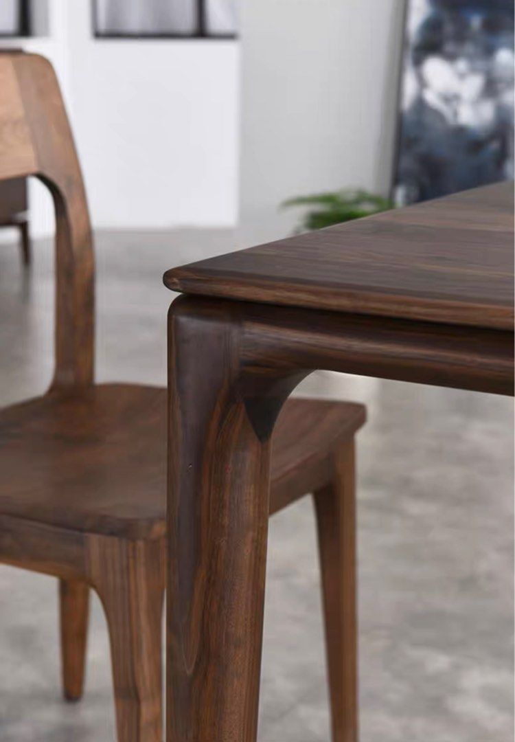 FURMAN Modern Black Walnut Dining Table - Radical Homes Singapore