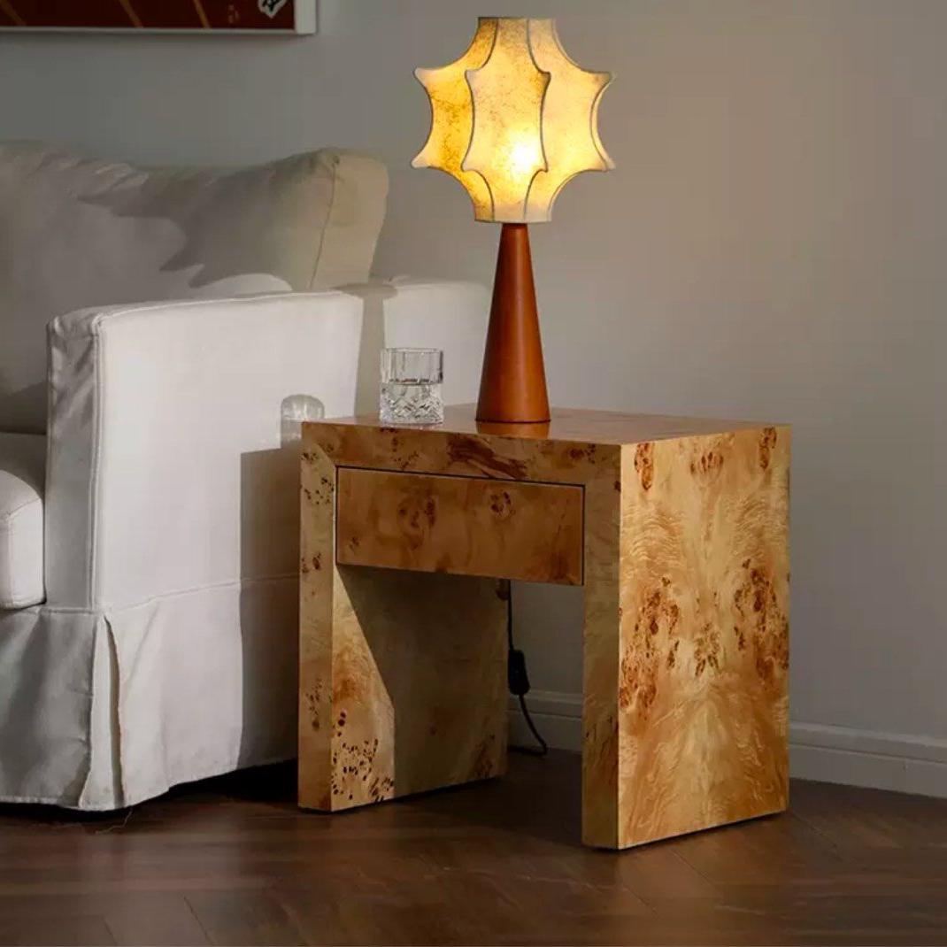 BRAYNE Wabi Sabi Solid Wood Bedside Table - Radical Homes Singapore