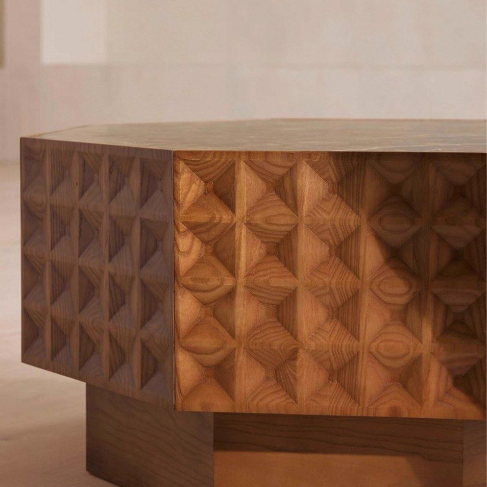 ROFIEL Rustic Marble Coffee Table - Radical Homes Singapore