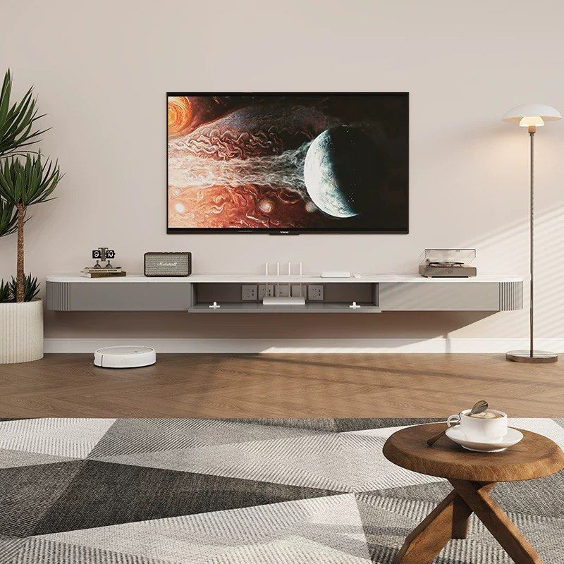 JISYA Modern Sintered Stone Floating TV Console - Radical Homes Singapore
