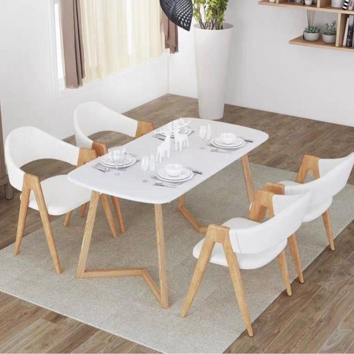 CONNER Rustic Solid Wood Dining Table & Chairs - Radical Homes Singapore