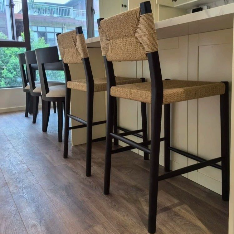 KEVAE Rustic Rattan Bar Stool - Radical Homes Singapore