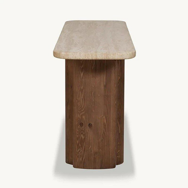 FOREI Modern Travertine Console Table - Radical Homes Singapore